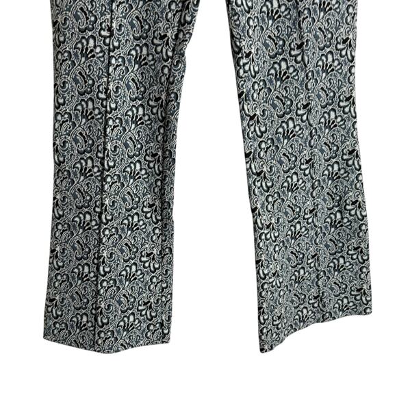 Maeve Anthropologie The Margot Kick-Flare Cropped Pants Blue Paisley Jacquard S - Picture 8 of 12